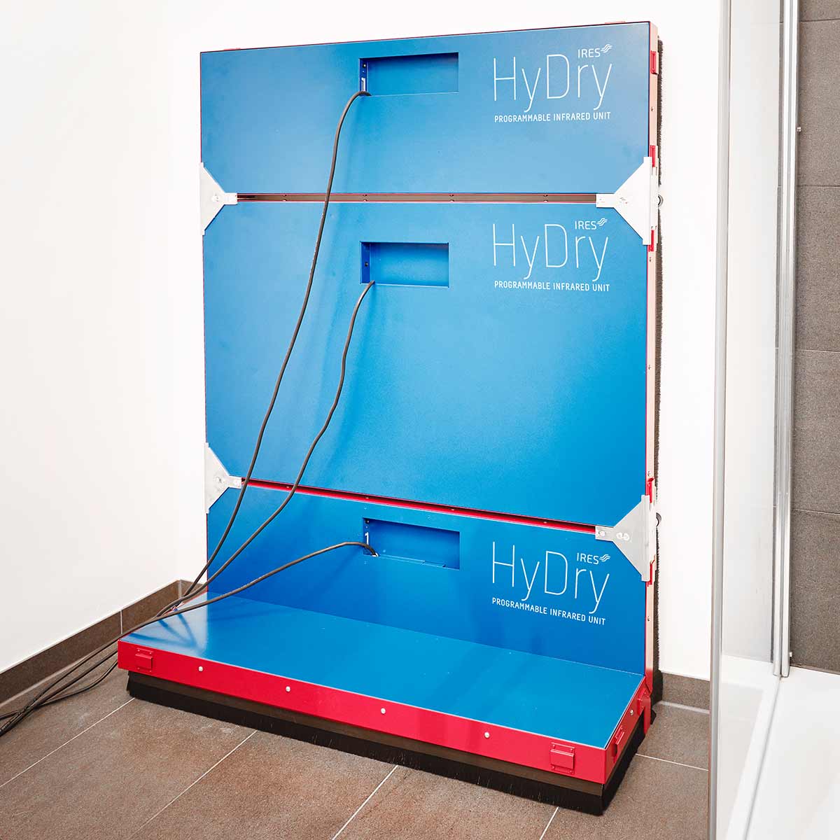 Plaque chauffante infrarouge HyDry Slim, alu et ABS, rouge-bleu, 0.41 kW
