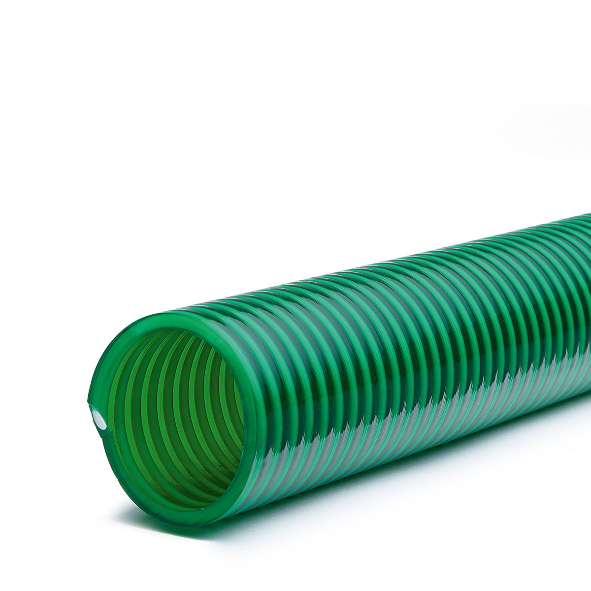 Saug-/Druckschlauch Zuschnitt, aus PVC, grün transparent