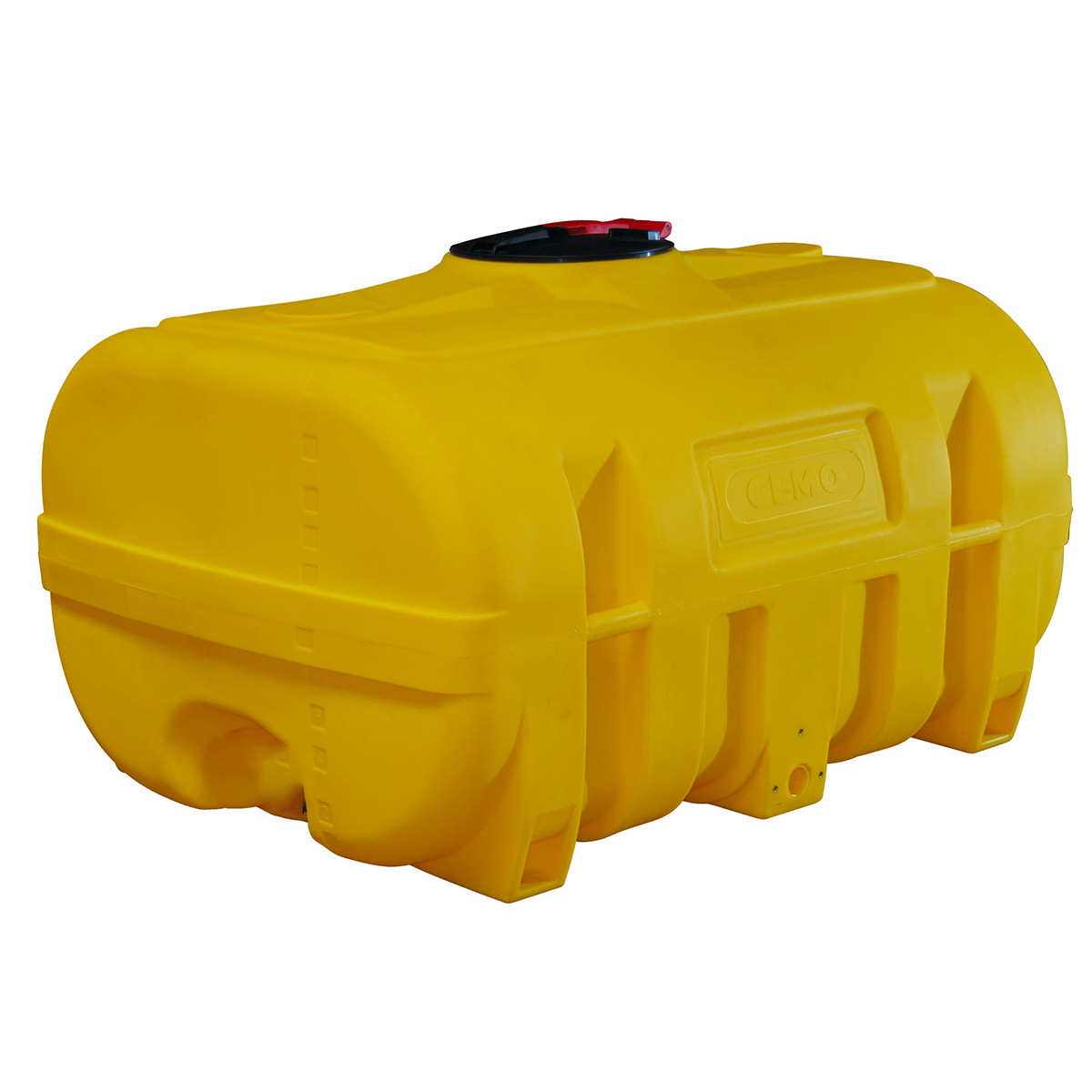 Transportfass mit Schwallwand, aus PE, gelb eingefärbt, kofferförmig