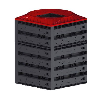 Schachtsystem Vario 800, 3.0 Lagen, aus PE, schwarz