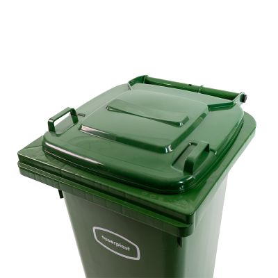 Couvercle vert pour poubelle à roulettes, 140 l